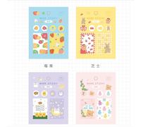 Lot De 36 Autocollants Décoratifs En Pvc Pour Bloc-Notes, Étiquette Autocollante, Mignon, Fruit Animal, Kawaii, Marque-Page, Papeterie