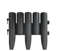 Lot de 36 bordures de pelouse en polypropylène - Anthracite - 10 m de long - 23,5 cm de hauteur - Avec système d'emboîtement pour bordure de parterre, bordure de tonte, bordure de chemin et