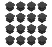 Lot de 36 Bouchons carrés en Plastique, 2,8 x 2,8 cm, Noirs, for Tubes métalliques de 22 à 26 mm de diamètre intérieur, Pieds de Chaise