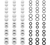 Lot de 36 bouchons d'obturation à vis BSP, PPR 1/2", 3/4", 1" et 1" mâle avec joint/rondelle pour machine à laver et lave-vaisselle