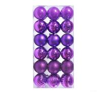 Lot de 36 boules de Noël en plastique incassable - Violet - 4 cm