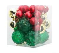 Lot de 36 boules de Noël plaquées pour sapin et fenêtre, fabriquées en PVC et méthodes d'artisanat mixtes (couleur mixte C)