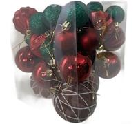 Lot de 36 boules de Noël plaquées pour sapin et fenêtre, fabriquées en PVC et méthodes d'artisanat mixtes (couleur mélangée A)