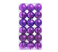 Lot de 36 boules de Noël pour couronne de sapin et fêtes de fin d'année, fabriquées à partir de matériau plastique incassable (violet)