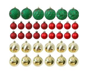 Lot de 36 boules pour sapin de Noël - décorations antirupture suspendues - décorations pour sapin de Noël - pour intérieur et extérieur, seuils de fenêtre, jardin, fêtes de patio