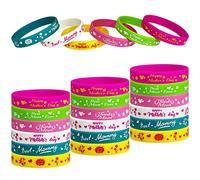Lot de 36 bracelets en caoutchouc « Happy Mother's Day » - Fournitures de fête « Best Mom Ever » - Bracelets en silicone pour fête d'anniversaire de maman - Cadeaux de remerciement - Sac cadeau pour