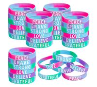 Lot de 36 bracelets inspirants en caoutchouc Juvale en silicone motivant