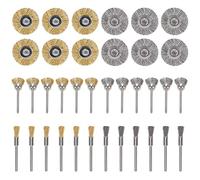 Lot de 36 brosses métalliques abrasives pour outils rotatifs