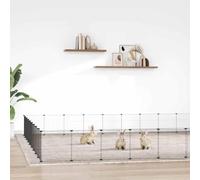 Lot de 36 cages pour animaux de compagnie avec porte noire 35 x 35 cm en acier, enclos robuste pour petits animaux, caisse de transport et grille de parc, montage DIY, environnement spacieux et sûr