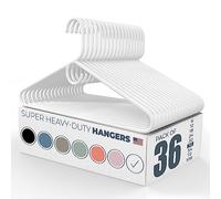 Lot de 36 cintres tubulaires en Plastique Blanc très résistants, fabriqués aux États-Unis, pour Adultes