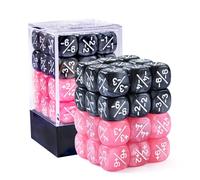 Lot de 36 compteurs de dés positifs et négatifs de 12 mm, rose et noir, petits jetons compatibles avec MTG, CCG, jeux de cartes