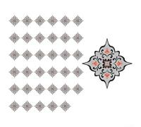 Lot de 36 dalles de sol autocollantes en PVC avec 6 motifs - 11 x 11 cm - Autocollants diagonaux imperméables pour cuisine, salle de bain et décoration d'intérieur (A)