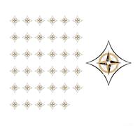 Lot de 36 dalles de sol autocollantes en PVC avec 6 motifs - 11 x 11 cm - Autocollants diagonaux imperméables pour cuisine, salle de bain et décoration d'intérieur (E)