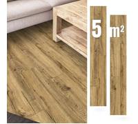 Lot de 36 dalles vinyle adhésives 5m² aspect parquet marron, revêtement sol imperméable résistant, pose facile pour cuisine et