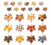 Lot de 36 décorations d'automne en bois en forme de feuilles d'érable à suspendre avec ficelle et étiquettes pour Thanksgiving, vacances, récolte, fête, Halloween, décoration de sapin de Noël (orange)