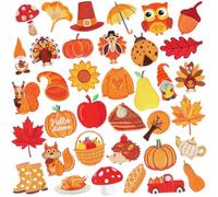 Lot de 36 écussons brodés thermocollants pour l'automne et l'automne - Pour réparation de vêtements, veste, jean, pantalon, robe, sac à dos, chapeau