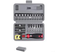 Lot de 36 embouts de tournevis à douille, tournevis hexagonaux magnétiques 6,35 mm avec porte-embout, construction en acier au chrome vanadium, poignée à dégagement rapide