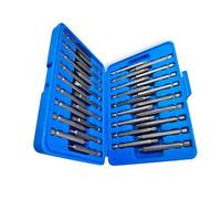 Lot de 36 embouts de tournevis extra longs de 75 mm avec tige 1/4 pour outils à main Torx à tête plate hexagonale avec boîte de rangement, porte-embout magnétique, accessoires de perceuse pour