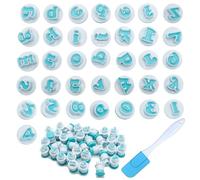 Lot de 36 emporte-pièces en forme de lettres de l'alphabet pour fondant - Accessoires de pâtisserie - Éjecteur de tampons - Biscuits - Pâtisserie - Réutilisables