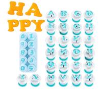 Lot de 36 emporte-pièces en forme de lettres de l'alphabet - Réutilisables - En plastique - Pour fondant, gâteau, biscuits