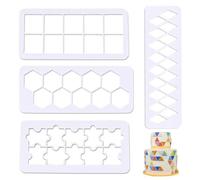 Lot de 36 emporte-pièces géométriques pour gâteaux et fondants, pour bricolage, coupe du monde de football, sucre, desserts, outils de décoration (9 de chaque en diamant, carrés, hexagonaux, rondes)