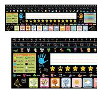 Lot de 36 étiquettes autocollantes pour salle de classe - Multifonctions - Fournitures scolaires - Plaques nominatives avec lettres de l'alphabet, règles de classe - Taille XL - 43,2 x 12,7 cm