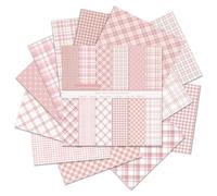 Lot de 36 feuilles de papier à carreaux pour scrapbooking, 30 x 30 cm, motif écossais double face, 12 designs pour scrapbooking, bricolage, album photo, artisanat, origami, fond décoratif (rose)
