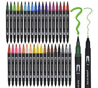 Lot de 36 feutres double pointe - Encre à base d'eau - Pour aquarelle, Watercolo, Bullet Journal, lettrage à la main, calligraphie, manga, feutres [1-2 mm] et feutres fins [0,4 mm]
