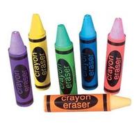 Lot de 36 gommes en forme de crayons de couleurs assorties G