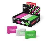 Lot de 36 gommes souples - 3,3 x 2,1 x 1 cm - Vert - Rose et blanc - Pour école, bureau, atelier, université