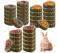 Lot de 36 jouets à mâcher pour lapin - Timothy Hay naturel - En forme de cœur - Pour soins dentaires - Pour lapins, chinchillas, hamsters, cochons d'Inde (3 types)