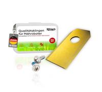 Lot de 36 lames de rechange en titane de qualité supérieure + vis avec fusible - Lames de rechange compatibles avec tondeuse robot Ecovacs Chèvre - Pour une coupe longue et nette (lot de 36 lames