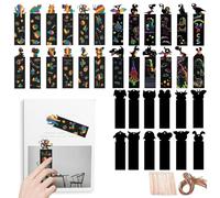 Lot de 36 marque-pages animaux, dinosaures et papillons à découvrir | Kit créatif pour enfants avec bâtons en bois | idéal pour cadeaux, fêtes et activités artisanales scolaires