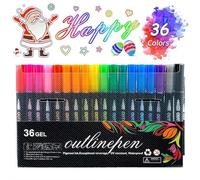 Lot de 36 marqueurs de contour à paillettes double ligne 2026 pour cartes de vœux de Noël, scrapbooking, travaux manuels, œufs de Pâques