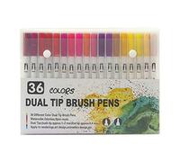 Lot de 36 marqueurs pinceaux à double pointe flexible 0 4 mm pour aquarelle, parfaits pour journal, dessin, croquis, coloriage, calligraphie, lettrage à la main, artistes, enfants et adultes