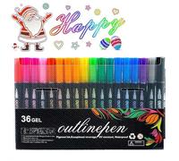 Lot de 36 marqueurs scintillants pour surligneur, ensemble de marqueurs de contour 2026, stylos à double ligne à paillettes pour cartes, scrapbooking, loisirs créatifs