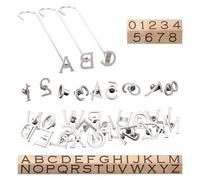 Lot de 36 mini fers de marque de 2,5 cm, lettres alphabétiques personnalisées, 26 pièces lettres anglaises et 10 chiffres pour le travail du bois, chapeaux en cuir, bricolage, logo de marque