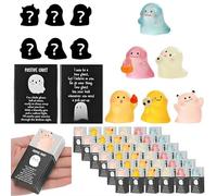 Lot de 36 mini figurines de fantômes lumineuses, mini fantômes en résine, boîte mystère d'Halloween pour cadeaux de fête, décorations de paysage