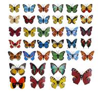 Lot de 36 papillons décoratifs avec aimants 3D papillon aimants pour réfrigérateur - Aimants artificiels colorés - Aimants de porte en PVC - Décoration de réfrigérateur magnétique pour réfrigérateur