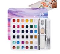 Lot de 36 peintures aquarelles portables avec 36 couleurs, pour les voyages et les déplacements, pour, débutants, préscolaires, cours, bricolage, coloriage, croquis, fête et Saint-Valentin