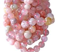Lot de 36 perles en agate naturelle Sakura de 10 mm pour la fabrication de bijoux et bracelets