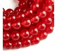 Lot de 36 perles en cornaline rouge naturelle de 10 mm pour la fabrication de bijoux avec cordon élastique en cristal, U10-KD1756