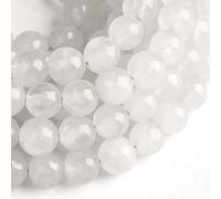 Lot de 36 perles en jade blanc naturel de 10 mm pour la fabrication de bijoux avec cordon élastique en cristal, U10-KD1768