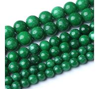 Lot de 36 perles en jaspe vert sec naturel de 10 mm pour la fabrication de bijoux, bracelets, colliers, 38,1 cm Gu-k7847