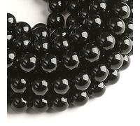 Lot de 36 perles en onyx noir naturel de 10 mm pour la fabrication de bijoux avec cordon élastique en cristal, U10-KD1763