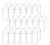 Lot de 36 petites bougies pilier blanches de 9 x 3 cm en vrac pour église, 11 heures de combustion sans gouttes - Bougies décoratives non parfumées pour Pâques, mariage, urgence, spa, maison