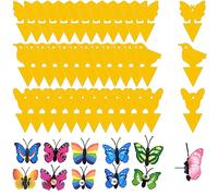 Lot de 36 pièges adhésifs pour mouches à fruits, moucherons, moustiques et insectes | À insérer ou épingler n'importe où avec des épingles papillon | Utilisation intérieure et extérieure | Non toxique