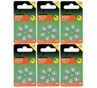 Lot de 36 Piles bouton Zinc Air Type A312/312 1,45V pour appareils auditifs compatibles PR41 - Visiodirect -