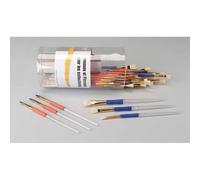 LA FRANCAISE DES COULEURS O COLOR Lot de 36 pinceaux et brosses avec grip, 18 pinceaux n°8,10 et 12, 18 brosses n°8,10 et 12, 6