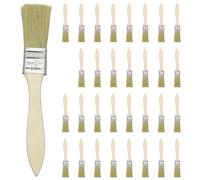 Lot de 36 Pinceaux Plats De 25 Mm avec Manche en Bois, Parfaits pour Les Peintures, Vernis, Teintures- Pinceau Plat, Pinceau à Vernis, Pinceau à Vernis pour Bricolage Professionnel Et DéButant